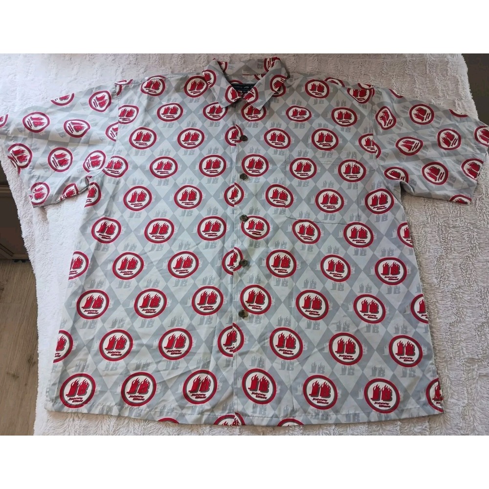 Vintage Johnny Blaze All Over Print Button Up Shirt Short Sleeve Men's Size XL